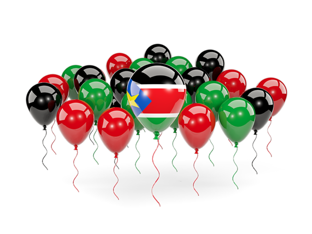 Balloons with colors of flag. Download flag icon of South Sudan at PNG format
