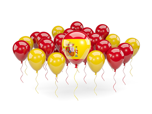 Balloons with colors of flag. Download flag icon of Spain at PNG format