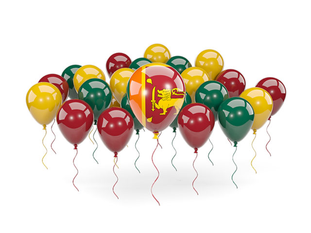 Balloons with colors of flag. Download flag icon of Sri Lanka at PNG format