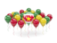 Суринам. Воздушные шары с цветами флага. Скачать иллюстрацию.