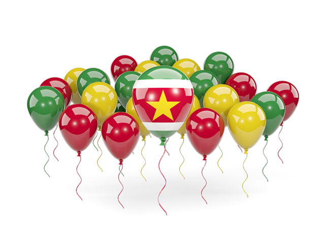 Balloons with colors of flag. Download flag icon of Suriname at PNG format