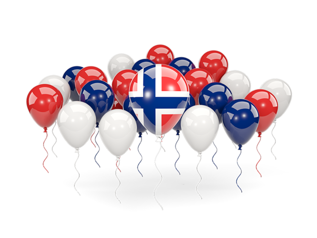 Balloons with colors of flag. Download flag icon of Svalbard and Jan Mayen at PNG format