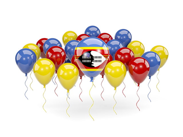 Balloons with colors of flag. Download flag icon of Swaziland at PNG format