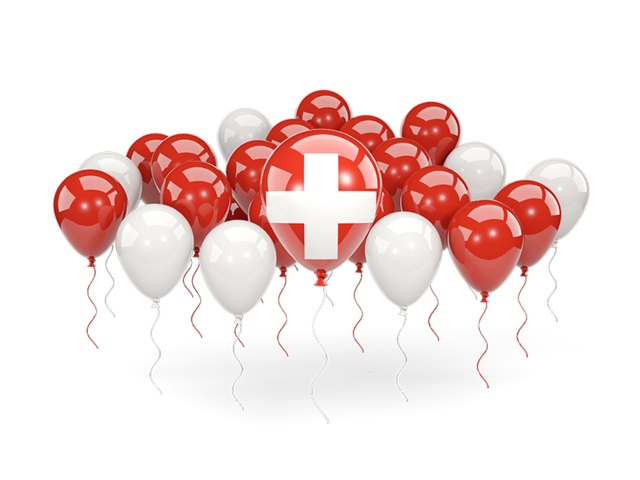 Balloons with colors of flag. Download flag icon of Switzerland at PNG format
