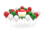 Tajikistan. Balloons with colors of flag. Download icon.