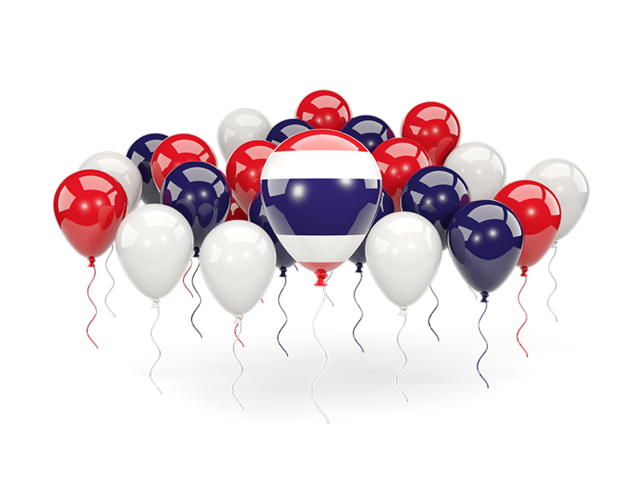 Balloons with colors of flag. Download flag icon of Thailand at PNG format