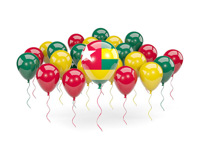 Balloons with colors of flag. Download flag icon of Togo at PNG format