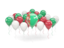 Turkmenistan. Balloons with colors of flag. Download icon.