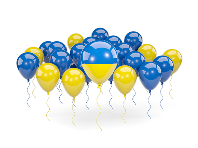 Balloons with colors of flag. Download flag icon of Ukraine at PNG format