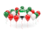 United Arab Emirates. Balloons with colors of flag. Download icon.