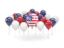 United States of America. Balloons with colors of flag. Download icon.