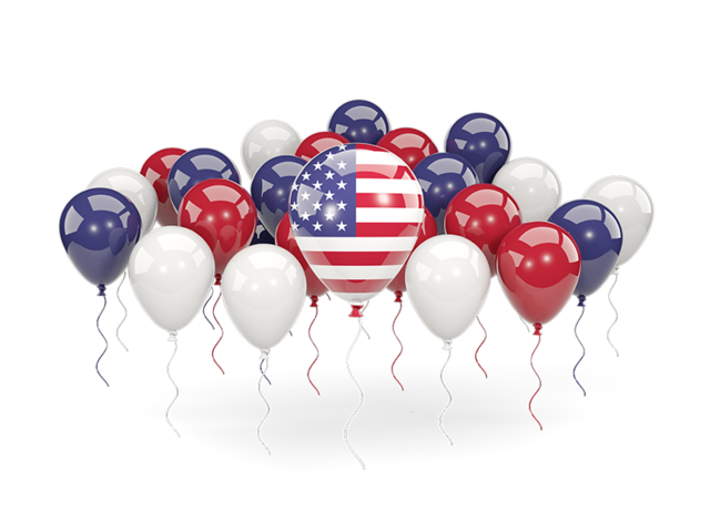Balloons with colors of flag. Download flag icon of United States of America at PNG format