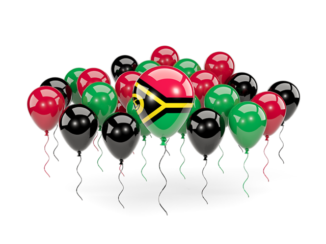 Balloons with colors of flag. Download flag icon of Vanuatu at PNG format