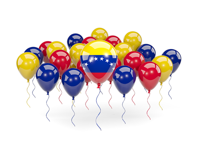 Balloons with colors of flag. Download flag icon of Venezuela at PNG format