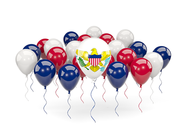 Balloons with colors of flag. Download flag icon of Virgin Islands of the United States at PNG format