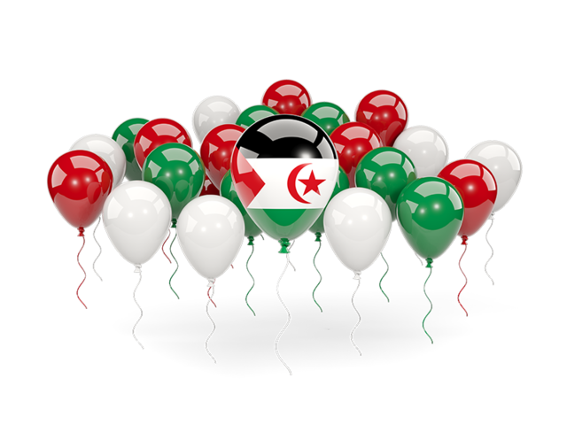 Balloons with colors of flag. Download flag icon of Western Sahara at PNG format