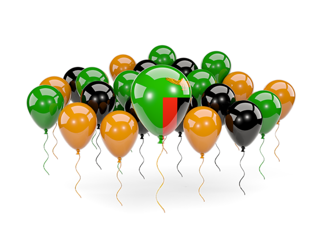 Balloons with colors of flag. Download flag icon of Zambia at PNG format
