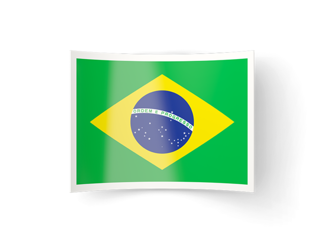 Изогнутая иконка. Скачать флаг. Бразилия
