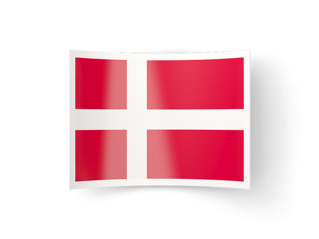 Изогнутая иконка. Скачать флаг. Дания