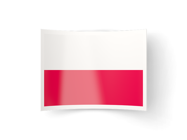 Изогнутая иконка. Скачать флаг. Польша