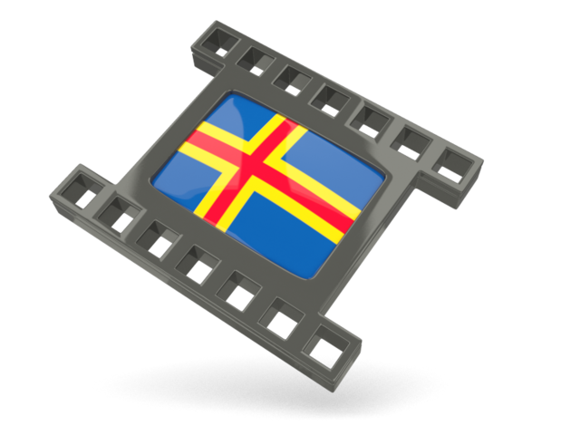 Black movie icon. Download flag icon of Aland Islands at PNG format