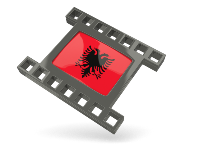Черная кино-иконка. Скачать флаг. Албания