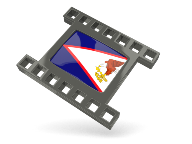 Black movie icon. Download flag icon of American Samoa at PNG format