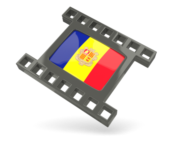 Black movie icon. Download flag icon of Andorra at PNG format