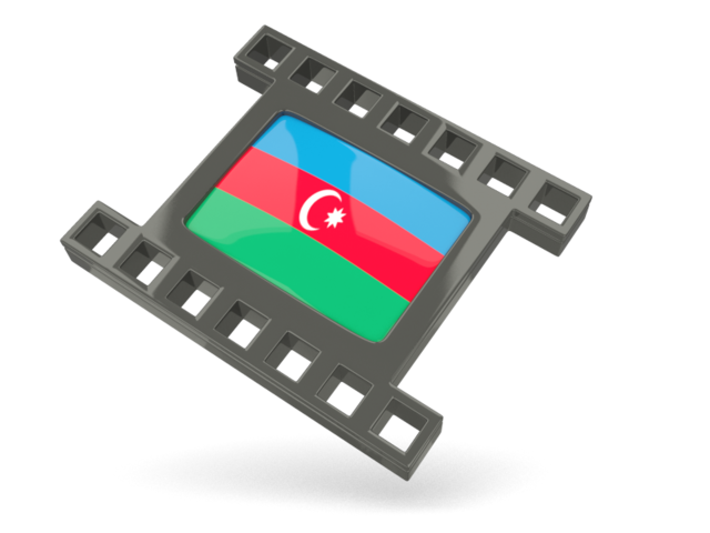 Черная кино-иконка. Скачать флаг. Азербайджан