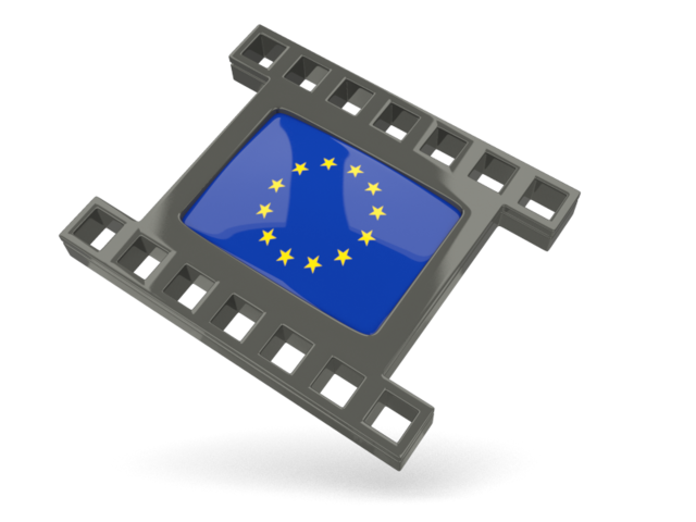 Black movie icon. Download flag icon of European Union at PNG format