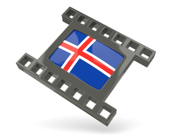 Black movie icon. Download flag icon of Iceland at PNG format
