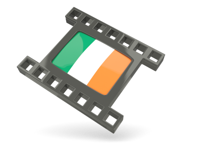 Black movie icon. Download flag icon of Ireland at PNG format