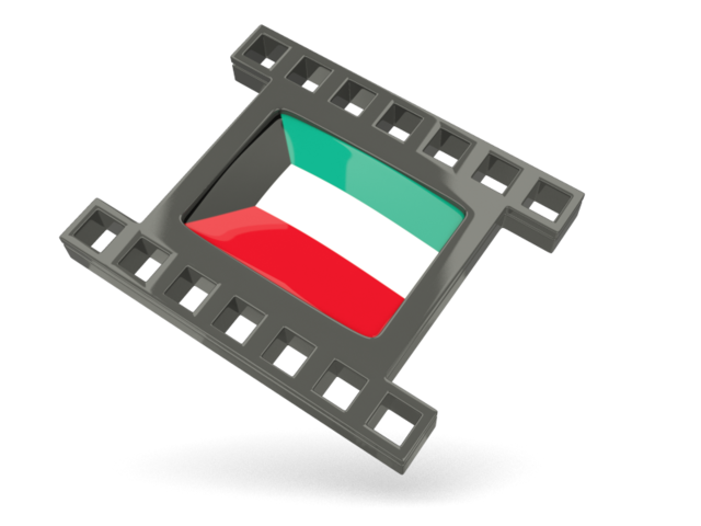 Black movie icon. Download flag icon of Kuwait at PNG format