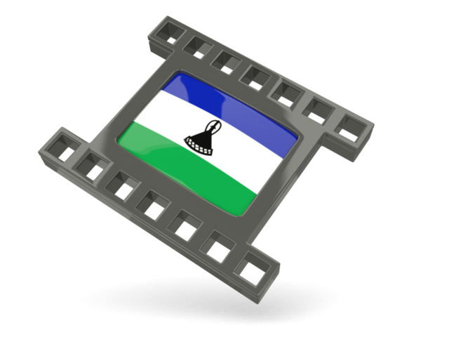 Black movie icon. Download flag icon of Lesotho at PNG format