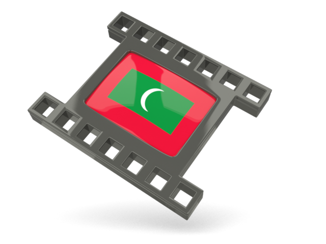 Черная кино-иконка. Скачать флаг. Мальдивы