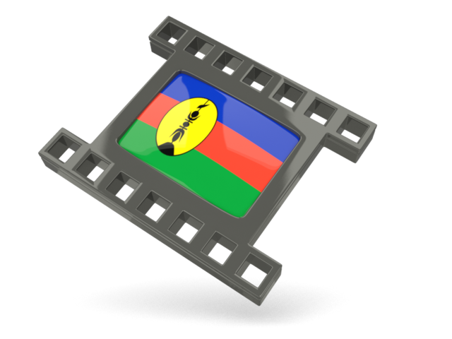 Black movie icon. Download flag icon of New Caledonia at PNG format