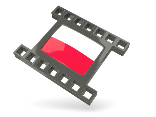 Black movie icon. Download flag icon of Poland at PNG format