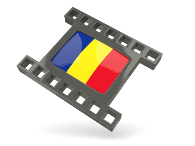 Black movie icon. Download flag icon of Romania at PNG format