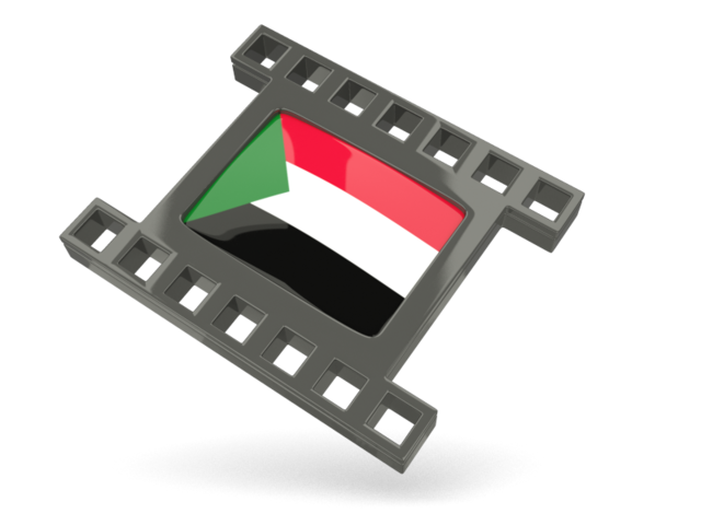 Black movie icon. Download flag icon of Sudan at PNG format