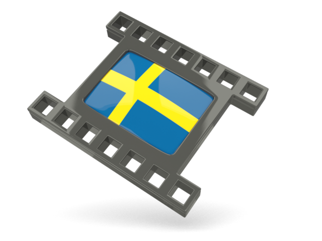 Черная кино-иконка. Скачать флаг. Швеция