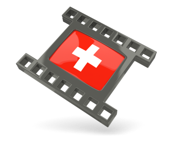 Black movie icon. Download flag icon of Switzerland at PNG format