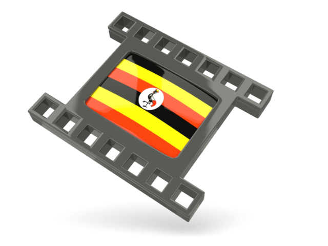 Черная кино-иконка. Скачать флаг. Уганда