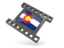 Flag of state of Colorado. Black movie icon. Download icon