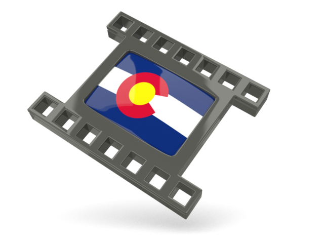 Black movie icon. Download flag icon of Colorado