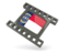 Flag of state of North Carolina. Black movie icon. Download icon