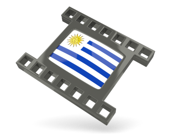 Черная кино-иконка. Скачать флаг. Уругвай