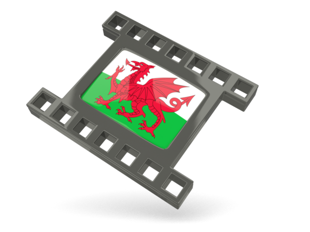 Black movie icon. Download flag icon of Wales at PNG format