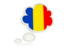 Romania. Bubble icon. Download icon.