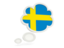 Sweden. Bubble icon. Download icon.