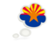 Flag of state of Arizona. Bubble icon. Download icon